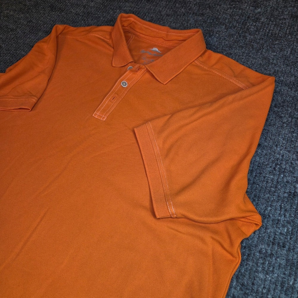 Tommy Bahama Mens Orange Short Sleeve Collared Polo‎ Shirt Size Large